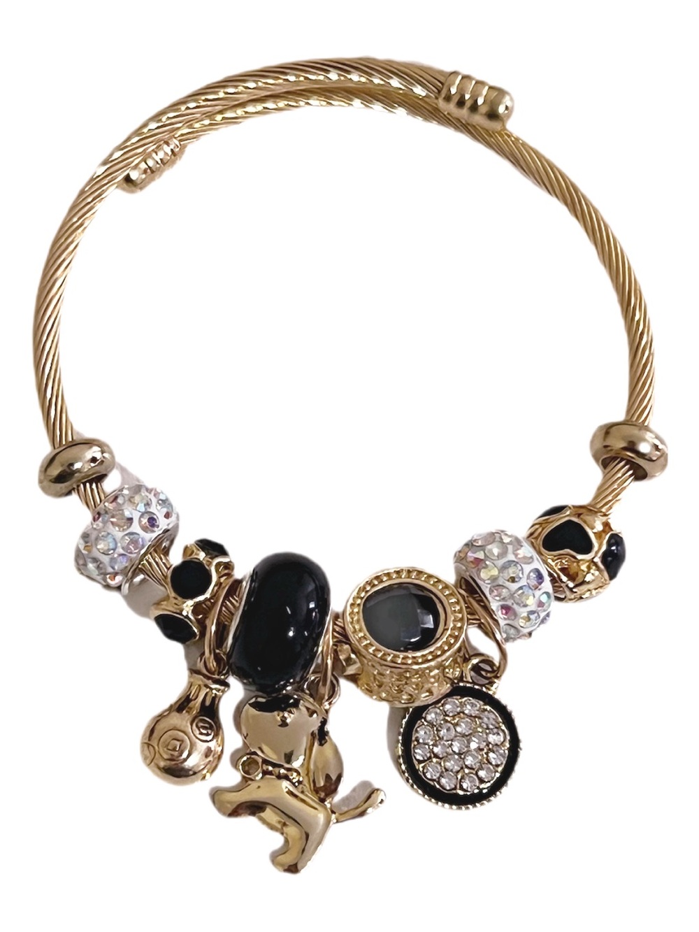 ⭐️New Gold & Black Charm Bracelet • Boutique Style ⭐️